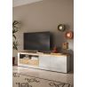 Meuble TV 210 cm CRONOS BLANC CADIZ V2 avec LED inclus