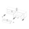 Meuble TV 210 cm CRONOS BLANC MERCURE avec LED inclus