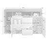 Buffet design 2 portes et 3 tiroirs BURGA BETON 146 cm