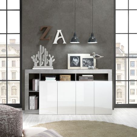 Buffet design 4 portes BURGA BETON 184 cm
