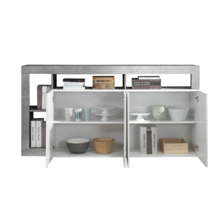 Buffet design 4 portes BURGA BETON 184 cm
