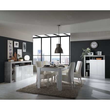 Buffet design 4 portes BURGA BETON 184 cm