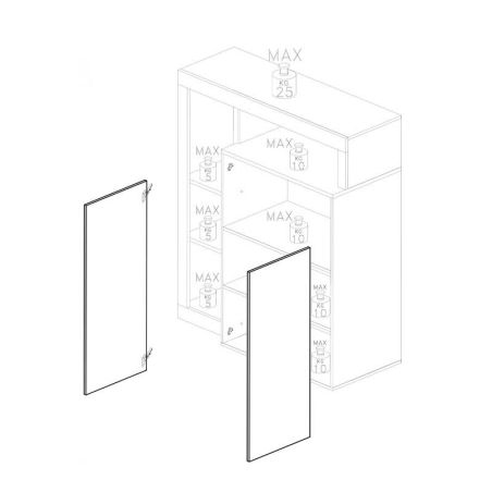 Buffet haut 2 portes BURGA BETON 108 cm