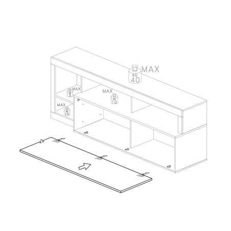 Meuble TV design BURGA BETON 184 cm