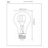 Ampoule filament LED A60 - culot E27 - Ø 6 cm - 1x4,9W 2200K - Ambre - de la marque LUCIDE