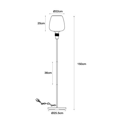 Lampadaire ILONA- Ø 34 cm - 1xE27 - Ambre - de la marque LUCIDE