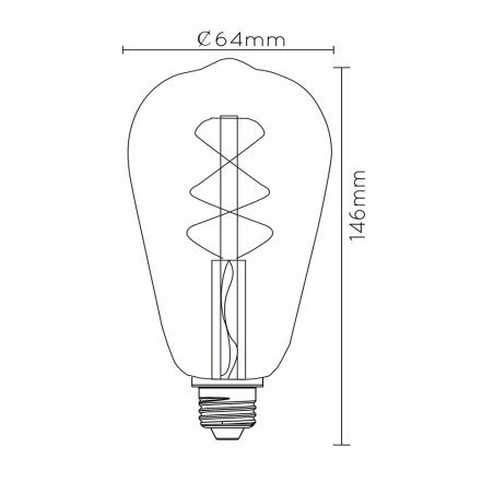 Lampadaire ILONA- Ø 34 cm - 1xE27 - Ambre - de la marque LUCIDE