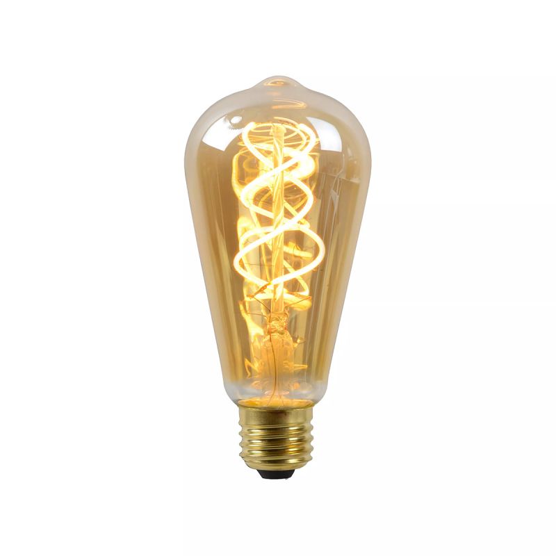 Ampoule filament LED ST64 - culot E27 - Ø 6,4 cm - 1x4,9W 2200K - Ambre - de la marque LUCIDE