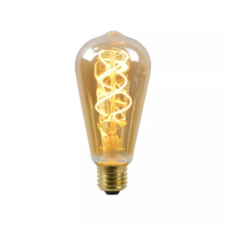Ampoule filament LED ST64 - culot E27 - Ø 6,4 cm - 1x4,9W 2200K - Ambre - de la marque LUCIDE