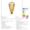Ampoule filament LED ST64 - culot E27 - Ø 6,4 cm - 1x4,9W 2200K - Ambre - de la marque LUCIDE