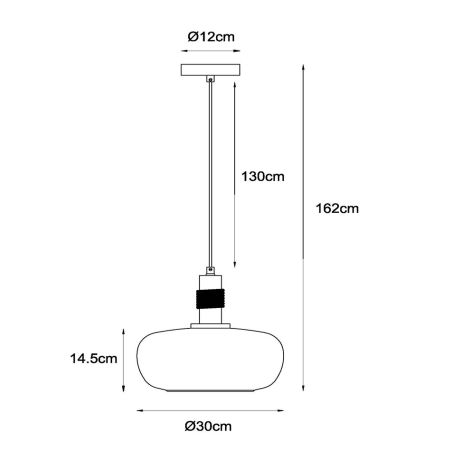 Suspension ILONA - Ø 30 cm - 1xE27 - Ambre - de la marque LUCIDE