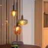 Suspension ILONA 3 abats-jours - 3xE27 - Ambre - de la marque LUCIDE