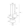 Suspension ILONA 3 abats-jours - 3xE27 - Ambre - de la marque LUCIDE