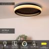Plafonnier ESTREJA - Ø 40 cm - LED 3 StepDim - CCT - 2500K/3000K - Noir - de la marque LUCIDE