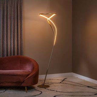 Lampadaire SARDANA - Ø 44 cm - Or Mat / Laiton - de la marque LUCIDE | Premium