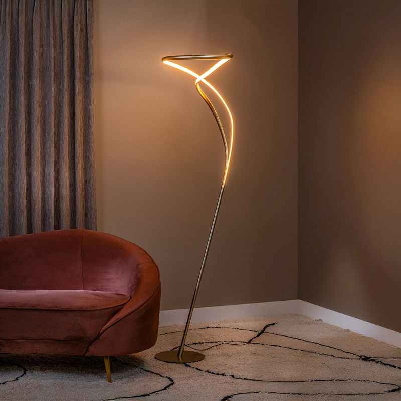 Lampadaire SARDANA - Ø 44 cm - Or Mat / Laiton - de la marque LUCIDE | Premium