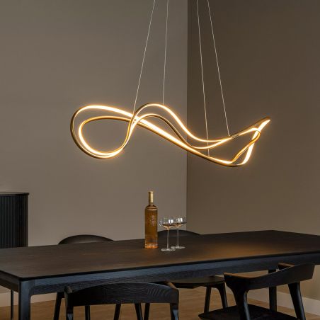 Suspension SARDANA - 160 cm - Or Mat / Laiton - de la marque LUCIDE | Premium