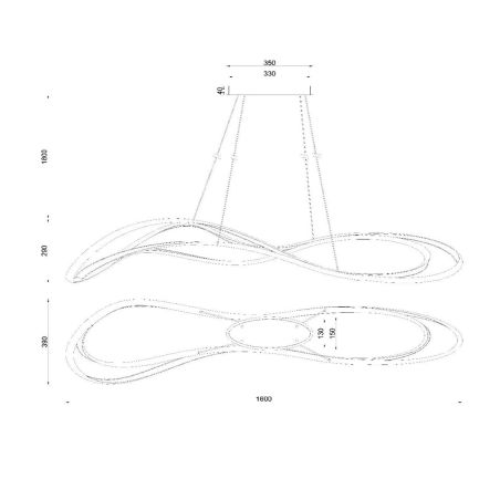 Suspension SARDANA - 160 cm - Or Mat / Laiton - de la marque LUCIDE | Premium