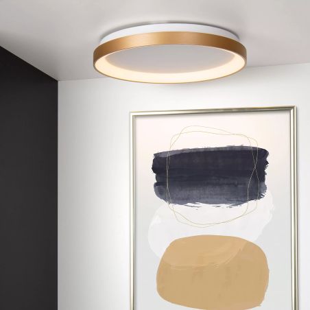Plafonnier - diamètre 48 cm - LED Dim. - 1x38W 2700K - Or Mat et Laiton - de la marque LUCIDE - Premium