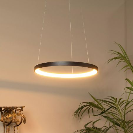 Suspension VIDAL - diamètre 58 cm - LED Dim. - 1x48W 2700K - Noir - de la marque LUCIDE