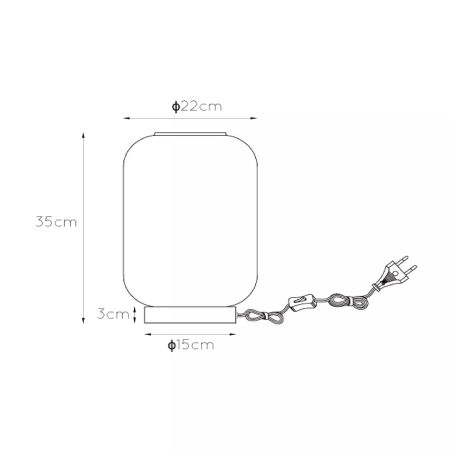 Lampe de table JOANET - diamètre 22 cm - 1xE27 - Fumé - de la marque LUCIDE