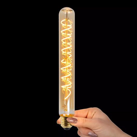 Ampoule filament LED T32 - culot E27 - diamètre 3,2 cm - E27 - 1x4,9W 2200K - Ambre - de la marque LUCIDE