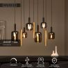 Suspension JOANET - 6xE27 - Laiton - de la marque LUCIDE