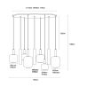 Suspension JOANET - 6xE27 - Laiton - de la marque LUCIDE