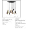 Suspension JOANET - 6xE27 - Laiton - de la marque LUCIDE