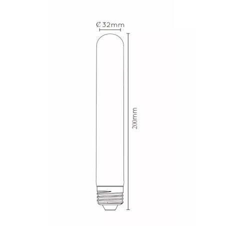 Ampoule filament LED T32 - culot E27 - diamètre 3,2 cm hauteur 20 cm - E27 - 1x4,9W 2200K - Ambre - de la marque LUCIDE