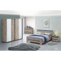 Chambre adulte complète CASPIAN avec lit 160 cm et armoire 200 cm