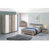 Chambre adulte complète CASPIAN avec lit 160 cm et armoire 200 cm