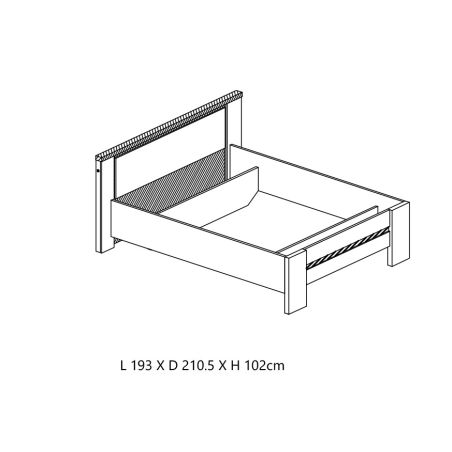Chambre adulte complète CASPIAN avec lit 160 cm et armoire 200 cm