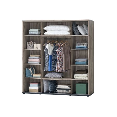 Chambre adulte complète CASPIAN avec lit 160 cm et armoire 200 cm