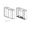 Chambre adulte complète CASPIAN avec lit 160 cm et armoire 200 cm