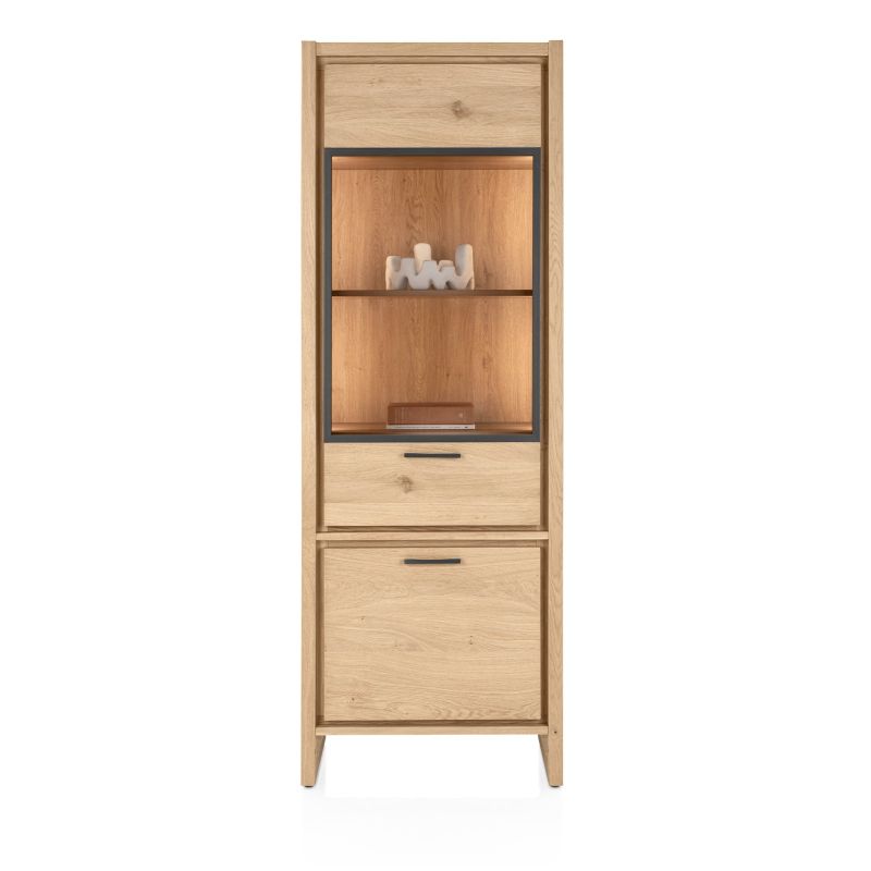Nystead, vitrine 70 cm - 1-porte de verre + 1-porte (+ LED) - Henders and Hazel