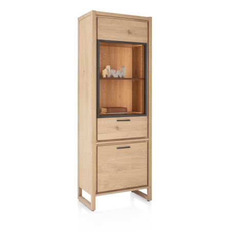 Nystead, vitrine 70 cm - 1-porte de verre + 1-porte (+ LED) - Henders and Hazel