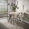 Table de bar 140 cm TIBERIA en céramique imitation travertin