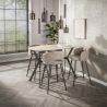 Table de bar 140 cm TIBERIA en céramique imitation travertin