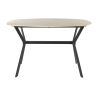 Table de bar 140 cm TIBERIA en céramique imitation travertin