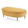 Almeria, Grand pouf rond 123 x 66 cm - tissu santos ocre - Henders and Hazel