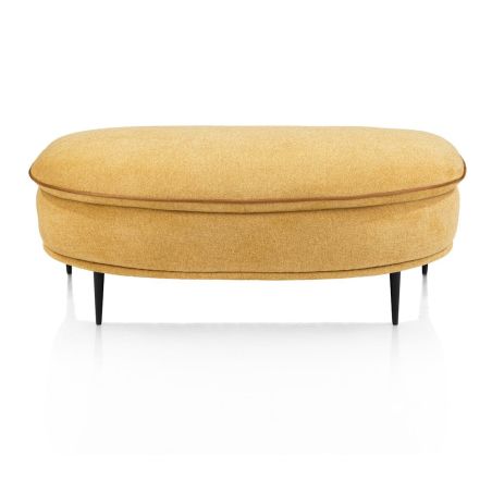Almeria, Grand pouf rond 123 x 66 cm - tissu santos ocre - Henders and Hazel
