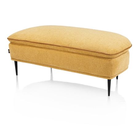 Almeria, Grand pouf rond 123 x 66 cm - tissu santos ocre - Henders and Hazel