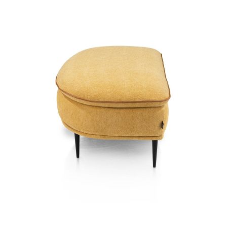 Almeria, Grand pouf rond 123 x 66 cm - tissu santos ocre - Henders and Hazel