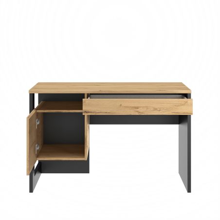 Bureau droit 119 cm KURT avec 1 porte et 1 tiroir