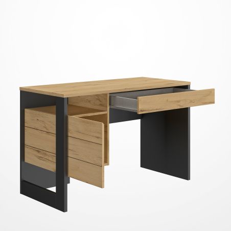 Bureau droit 119 cm KURT avec 1 porte et 1 tiroir