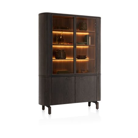 Ravello, vaisselier 150 cm - 2-portes + 2-portes de verres (+ LED) - Henders and Hazel