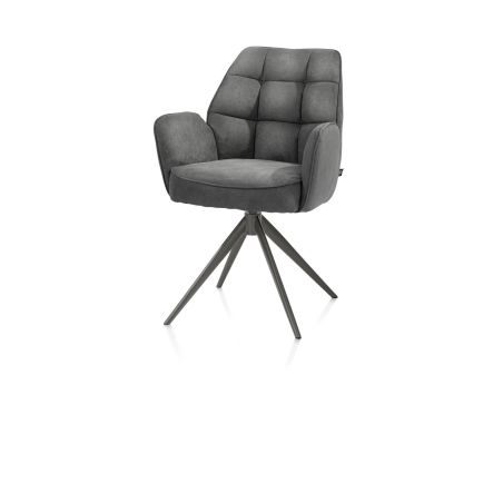 Bell, chaise a accoudoirs - pietement graphite - pivotante - confort ressorts - Calabria - Henders and Hazel