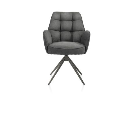 Bell, chaise a accoudoirs - pietement graphite - pivotante - confort ressorts - Calabria - Henders and Hazel