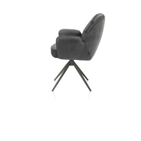 Bell, chaise a accoudoirs - pietement graphite - pivotante - confort ressorts - Calabria - Henders and Hazel